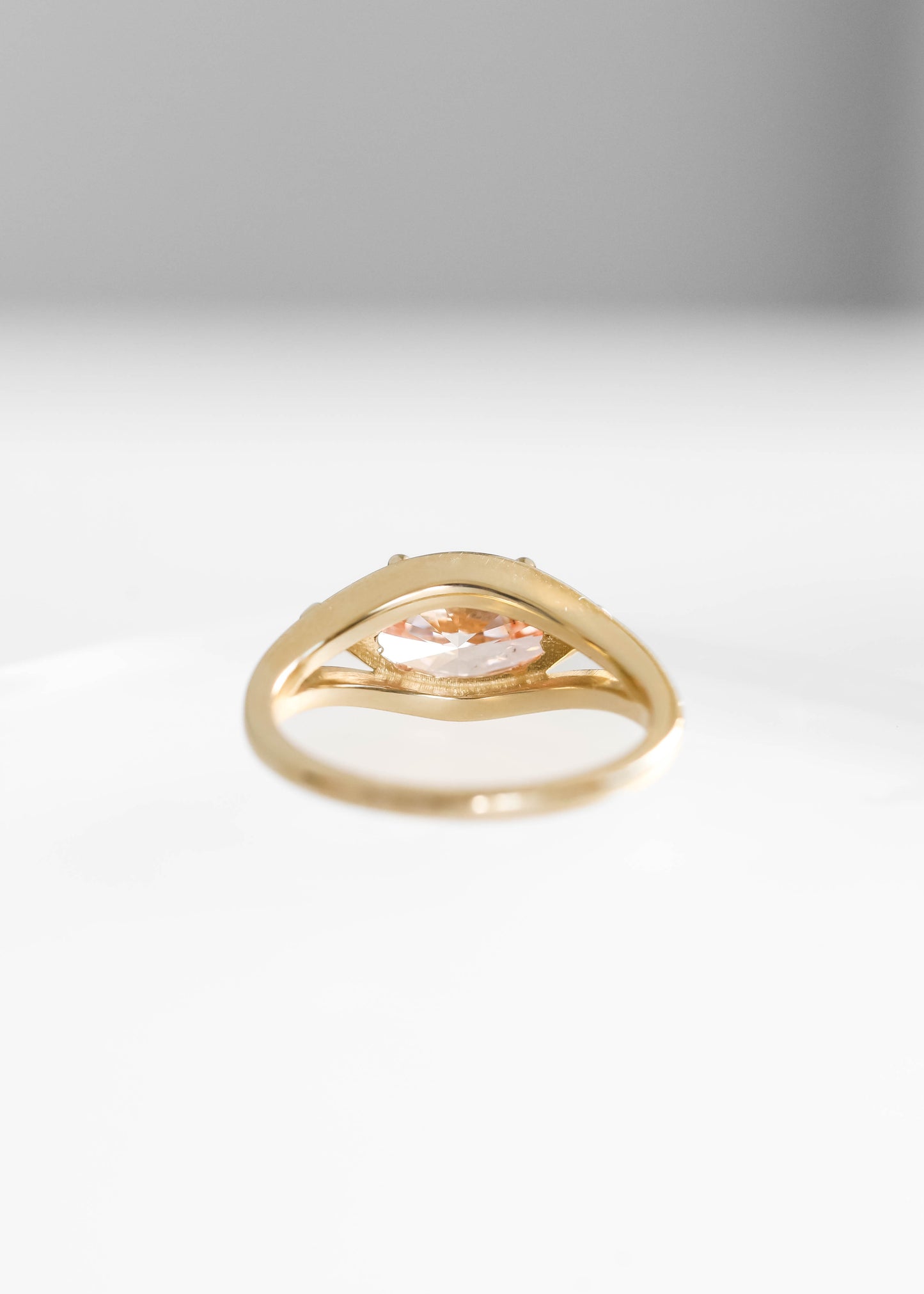 The Blythe | 2.00ct Pink Lab Marquise Diamond | Yellow Gold