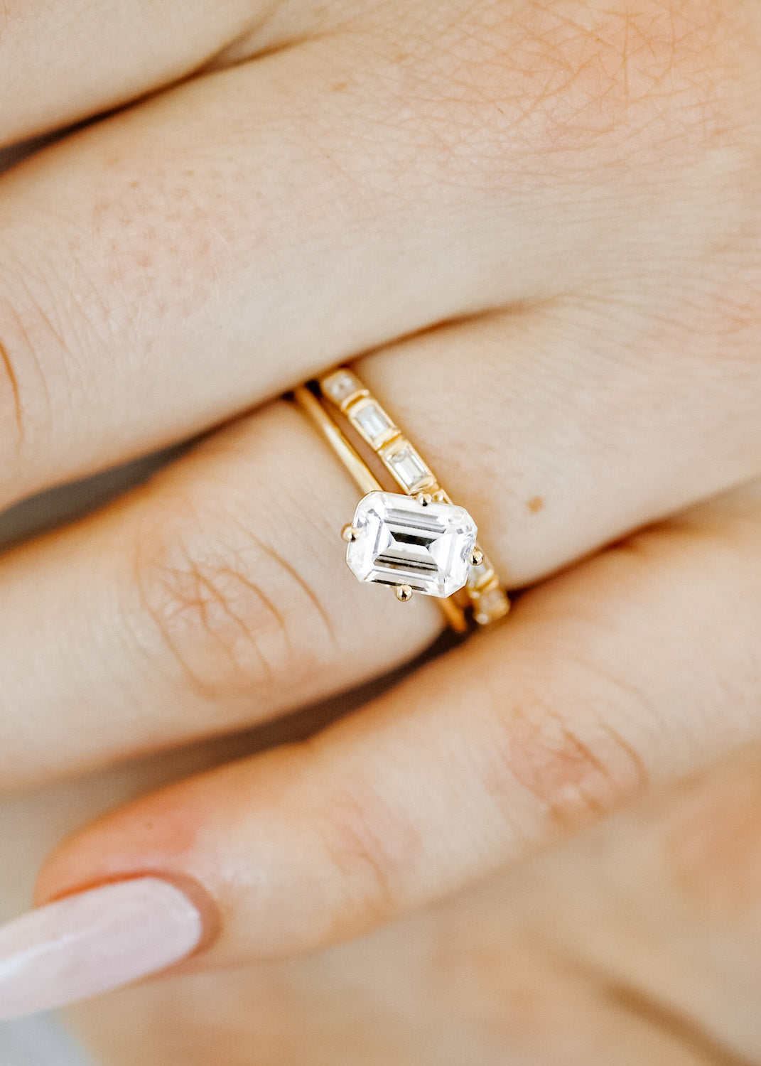 Geometric Emerald Cut Diamond Engagement Ring – ARTEMER, 49% OFF