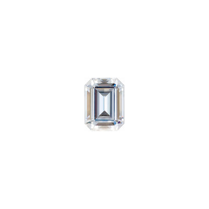 The Sage | 14k | White | Size 9.5 | Stone Moissanite | Emerald | 6x4mm | Lagoon Ring Box | Custom Engraving: I LOVE YOU +$75