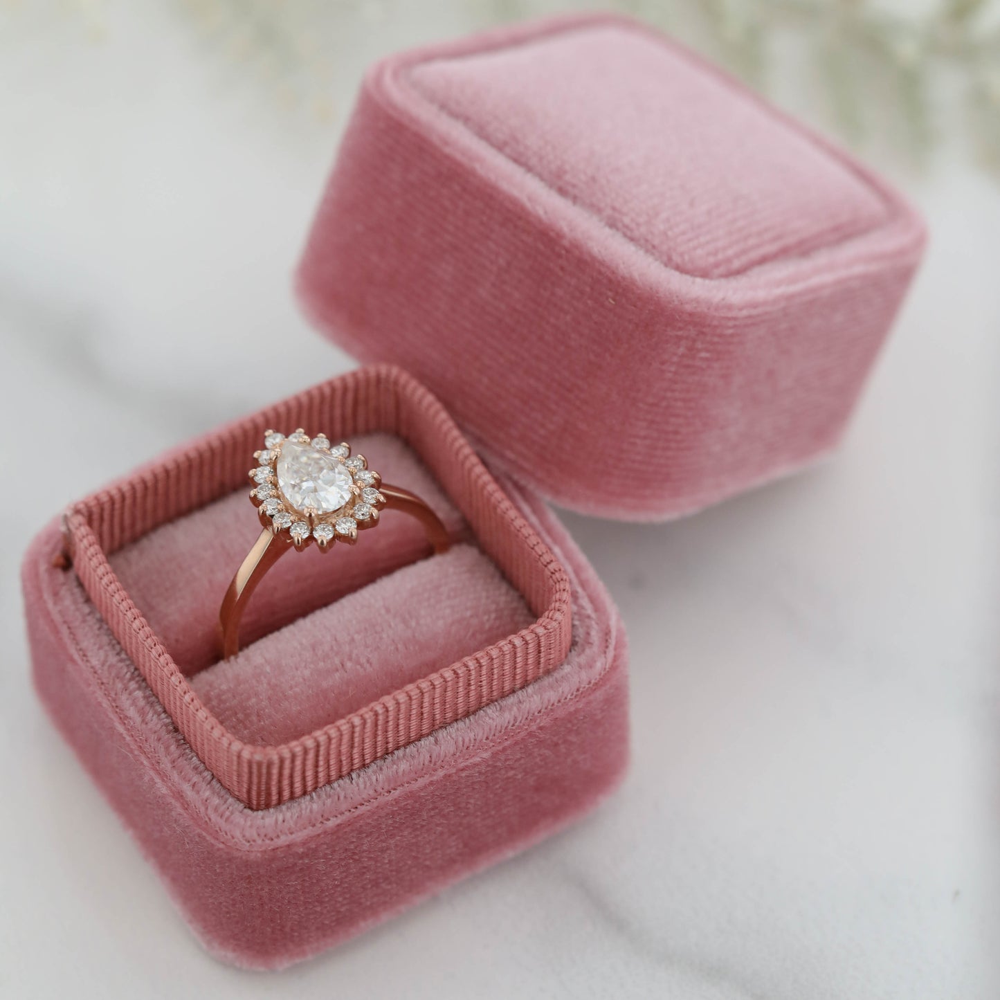 The Celeste | 14k | Yellow | Size 7 | Stone HX21 | Pink Ring Box | Custom Engraving: i love you +$75