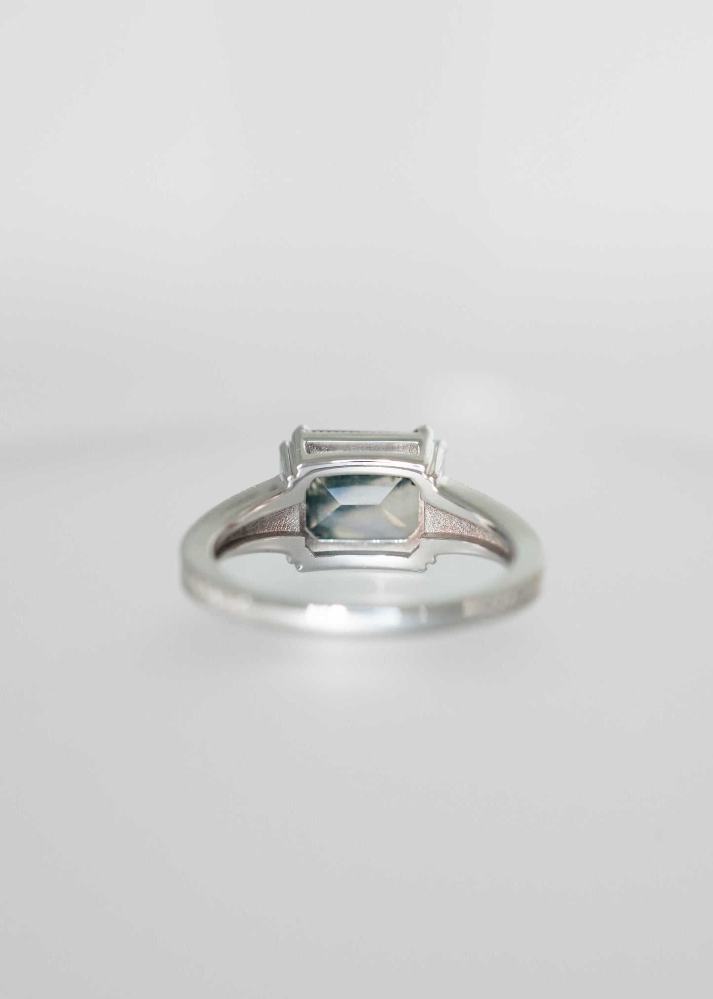 The Sage | 2.17ct Emerald Cut Moss Agate | White Gold