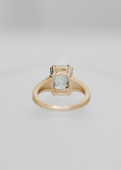 The Sage | 2.76ct Cushion Green Amethyst | Yellow Gold
