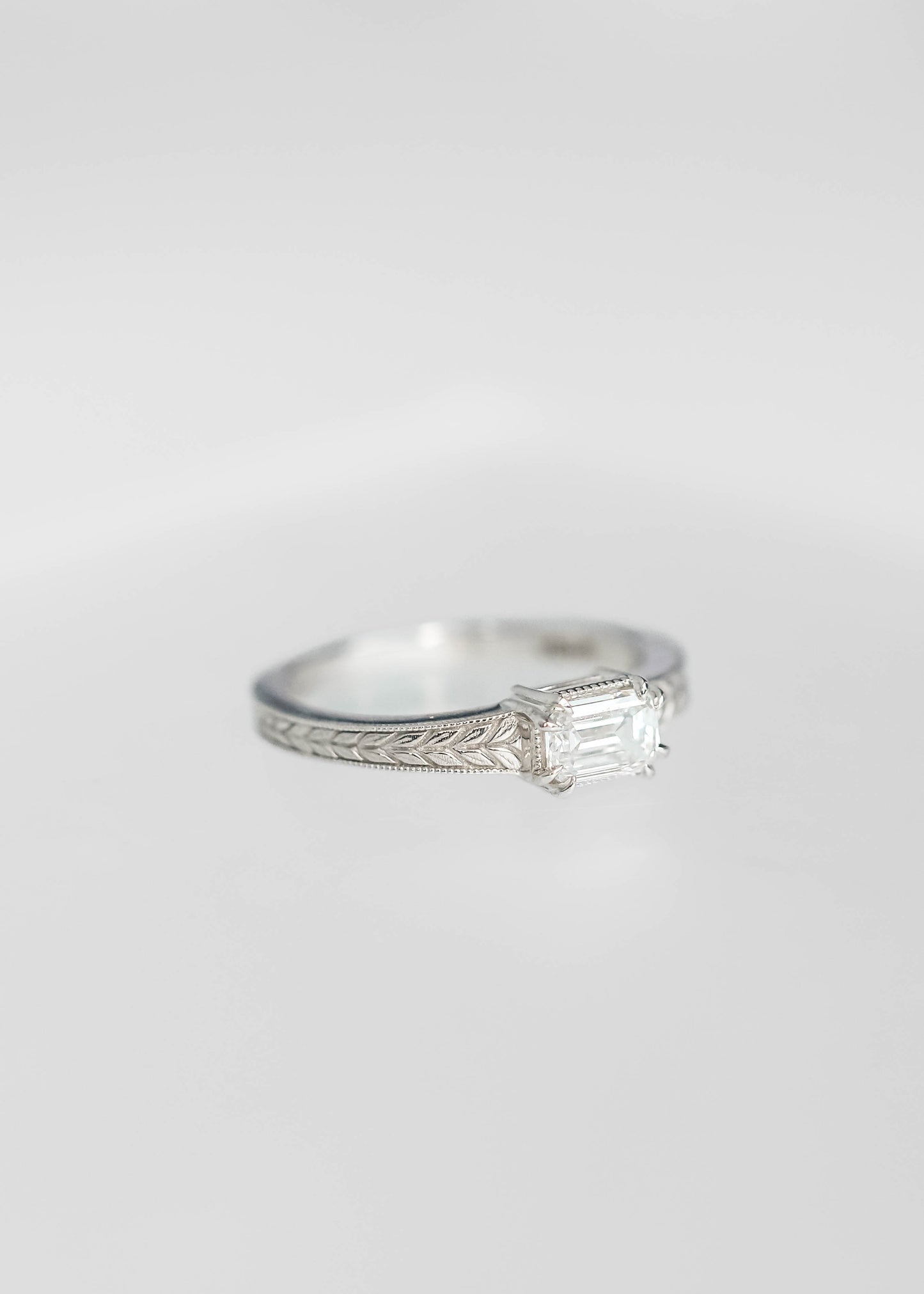 The Sage | .68ct Emerald Cut Lab Grown Diamond | White Gold