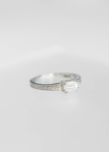 The Sage | .68ct Emerald Cut Lab Grown Diamond | White Gold