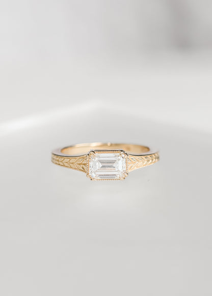 The Sage | 1.11ct Emerald Cut Lab Grown Diamond | Yellow Gold