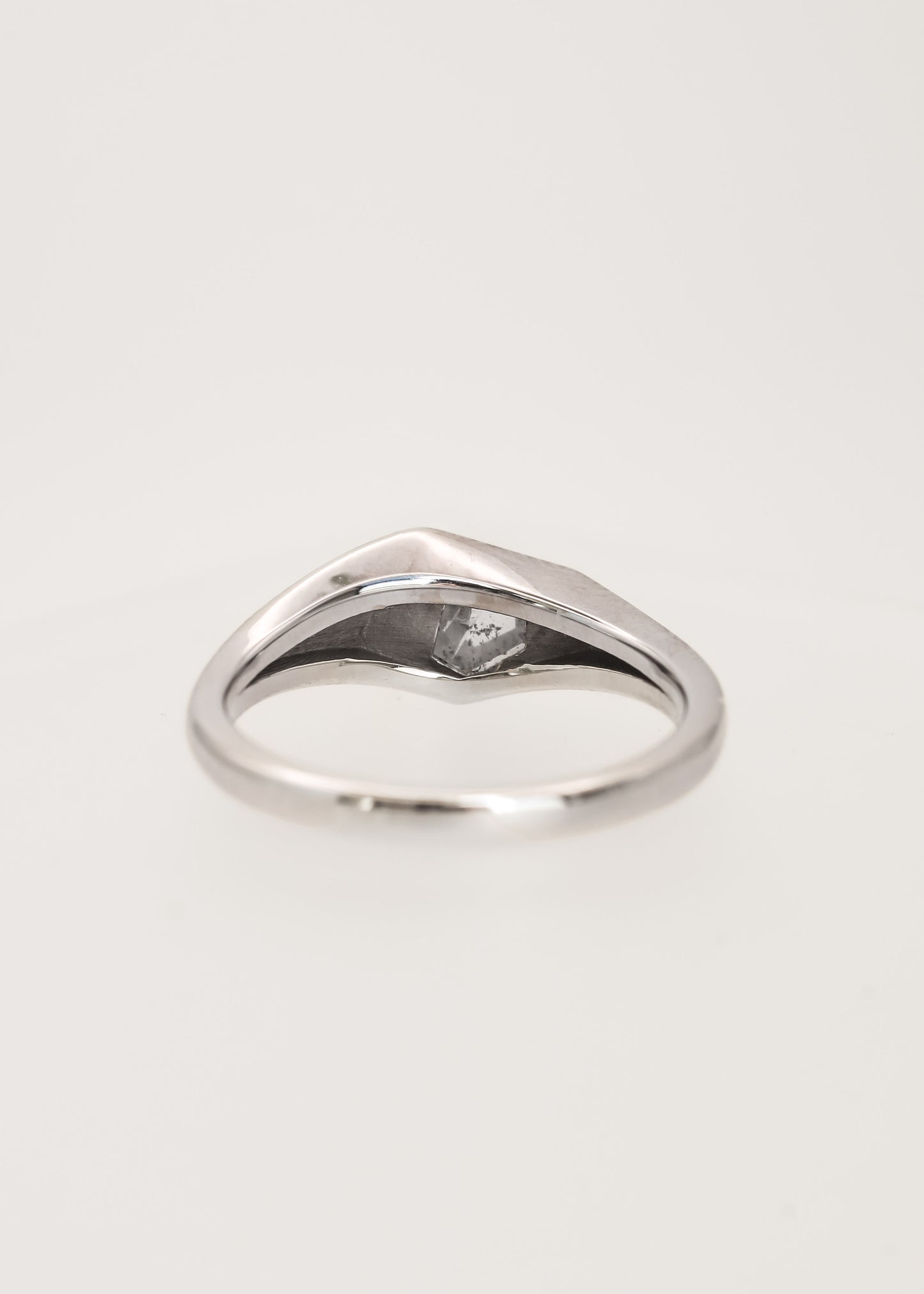 The Apollo | .79ct Shield Salt and Pepper Diamond | White Gold