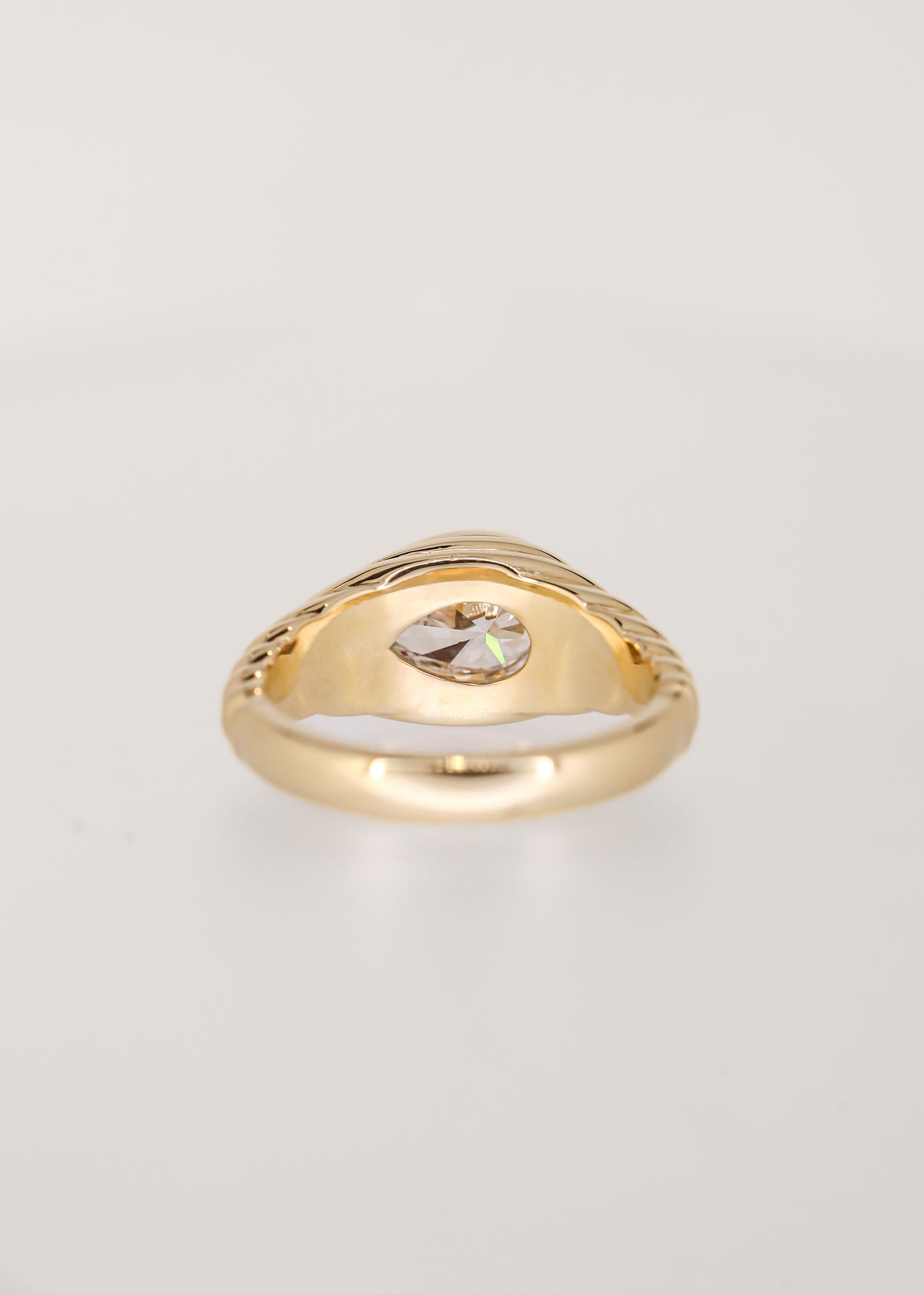 The Ribbed Vulcan | 1.51ct Lab Pear Diamond | Yellow Gold