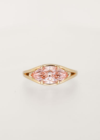 The Blythe | 2.00ct Pink Lab Marquise Diamond | Yellow Gold