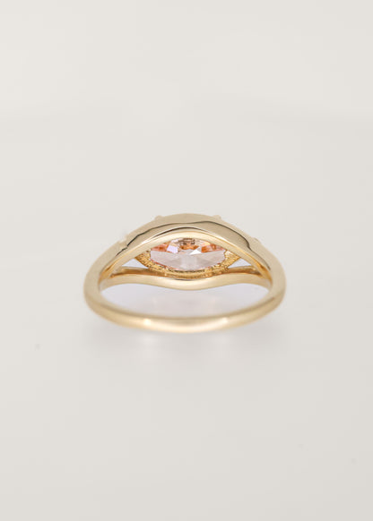 The Blythe | 2.00ct Pink Lab Marquise Diamond | Yellow Gold