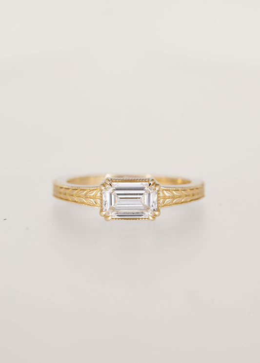 The Sage | 1.13ct Emerald Cut Lab Diamond | Yellow Gold