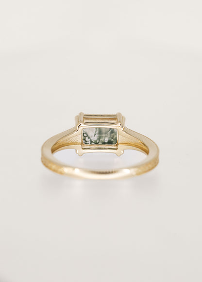 The Sage | 1.22ct Emerald Moss Agate | Yellow Gold