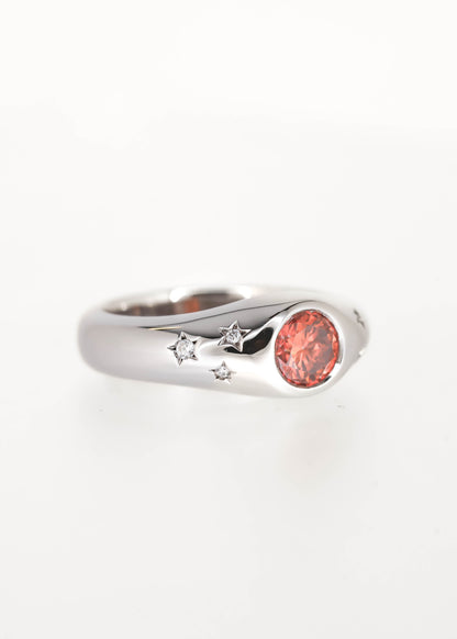 The Vulcan (Starry) | .74ct Round Moissanite | White Gold