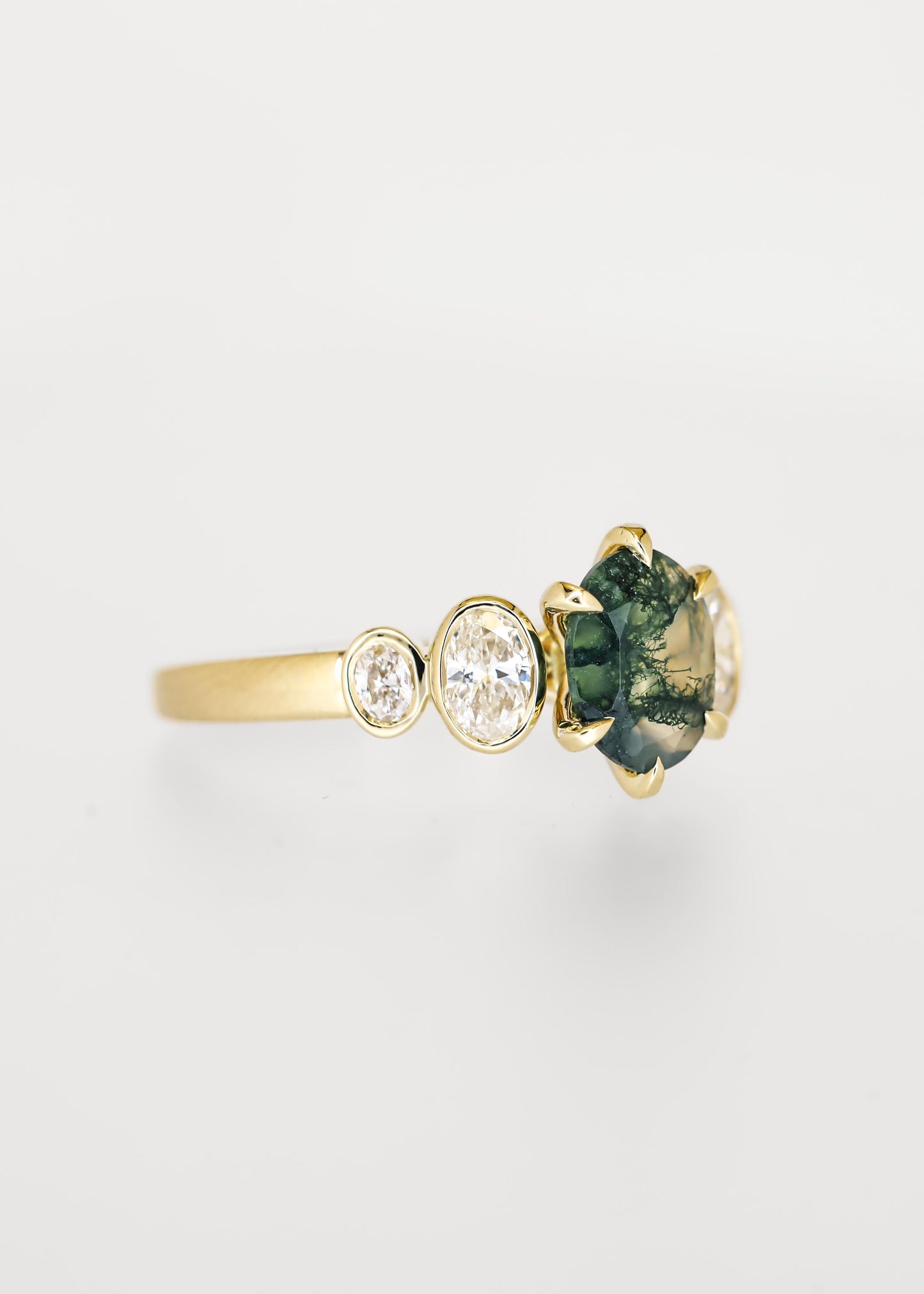 The Adelaide | .90ct Oval Moss Agate | Yellow Gold