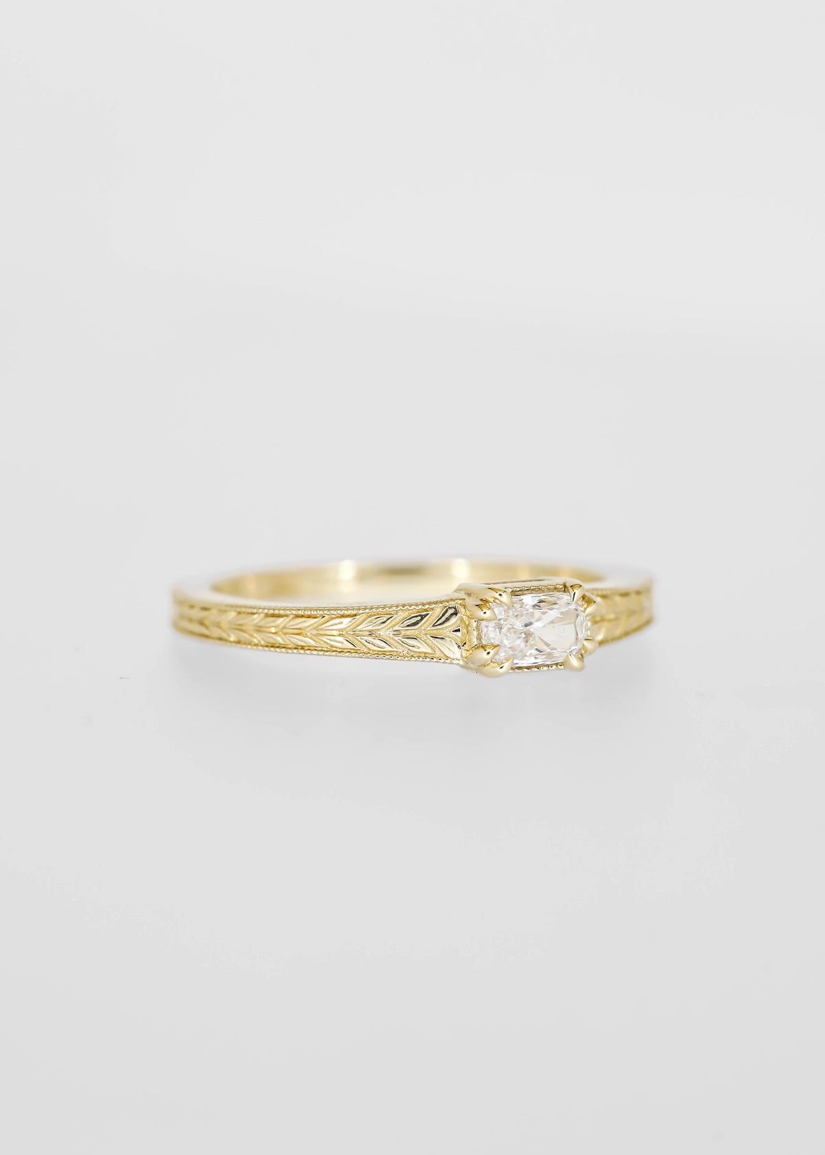 The Sage | .25ct Cushion Lab Diamond | Yellow Gold