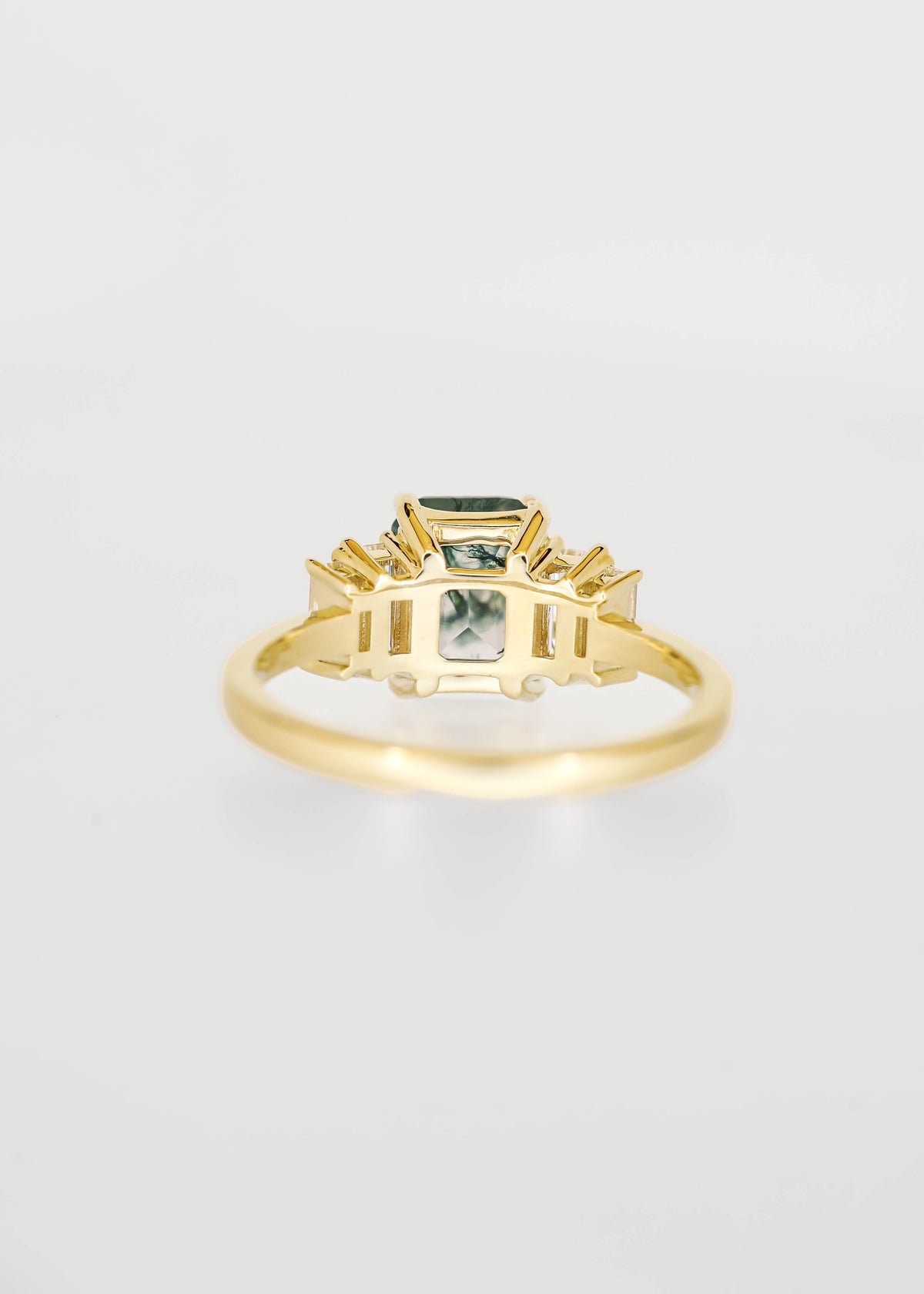 The Portia | 1.48ct Emerald Moss Agate | Yellow Gold