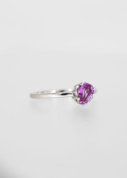 The Eloise | .74ct Funky Pink/Purple Sapphire | White Gold