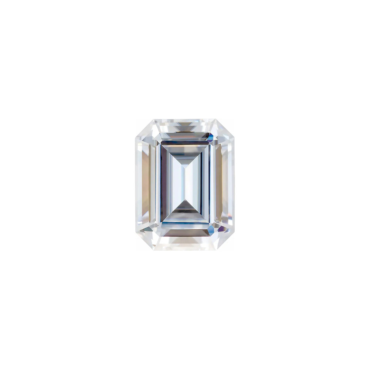 The Sage | 14k | White | Size 9 | Stone Moissanite | Emerald | 8x6mm | Moss Ring Box | Custom Engraving:  +$0