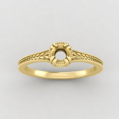 The Sage | 14k | Yellow | Size 9 | Stone MOS92 | Moss Ring Box | Custom Engraving:  +$0