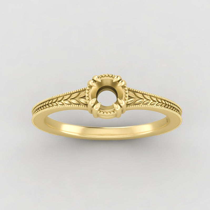 The Sage | 14k | Yellow | Size 6.75 | Stone TOU5 | Moss Ring Box | Custom Engraving:  +$0