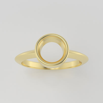 The Leda | 14k | Yellow | Size 7 | Stone EMC4 | Pink Ring Box | Custom Engraving:  +$0