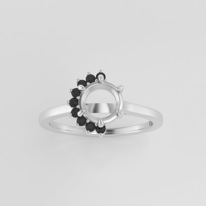 The Vesper | Platinum | White | Size 4.5 | Stone EM60 | Gray Ring Box | Custom Engraving: Xng +$75