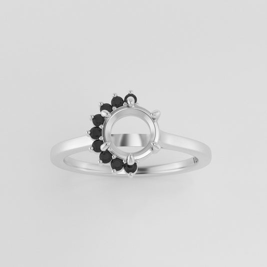 The Vesper | Platinum | White | Size 4.5 | Stone EM60 | Gray Ring Box | Custom Engraving: Xng +$75