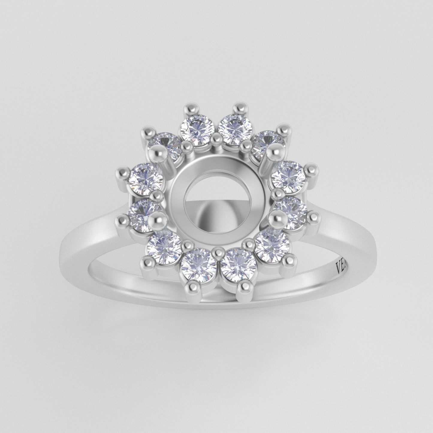 The Soleil | Platinum | White | Size 7.25 | Stone MOS109 | Antelope Ring Box | Custom Engraving: springtime +$75
