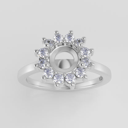 The Soleil | 18k | White | Size 8 | Stone RB41 | Dune Ring Box | Custom Engraving:  +$0