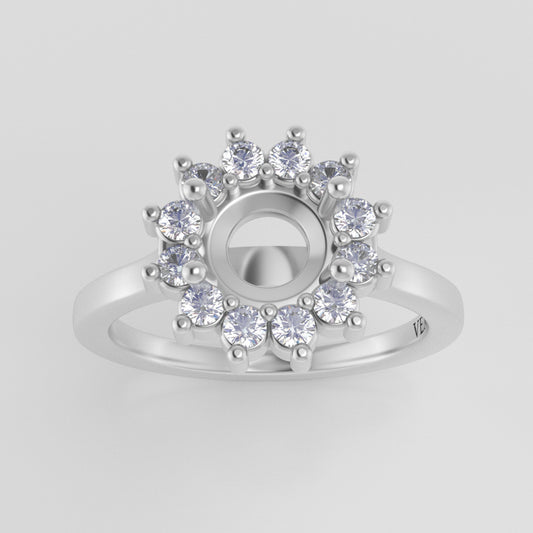 The Soleil | 18k | White | Size 8 | Stone RB41 | Dune Ring Box | Custom Engraving:  +$0