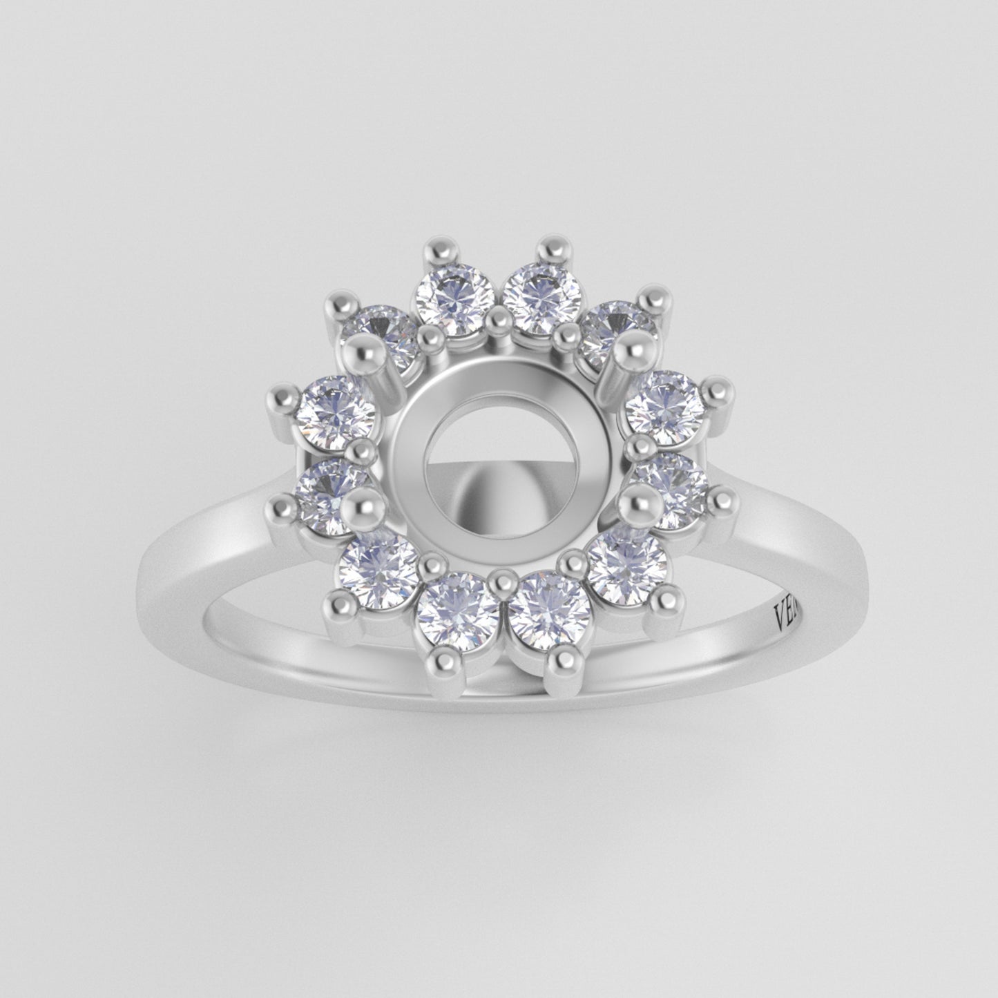 The Soleil | 14k | White | Size 10 | Stone PS25 | Lagoon Ring Box | Custom Engraving:  +$0