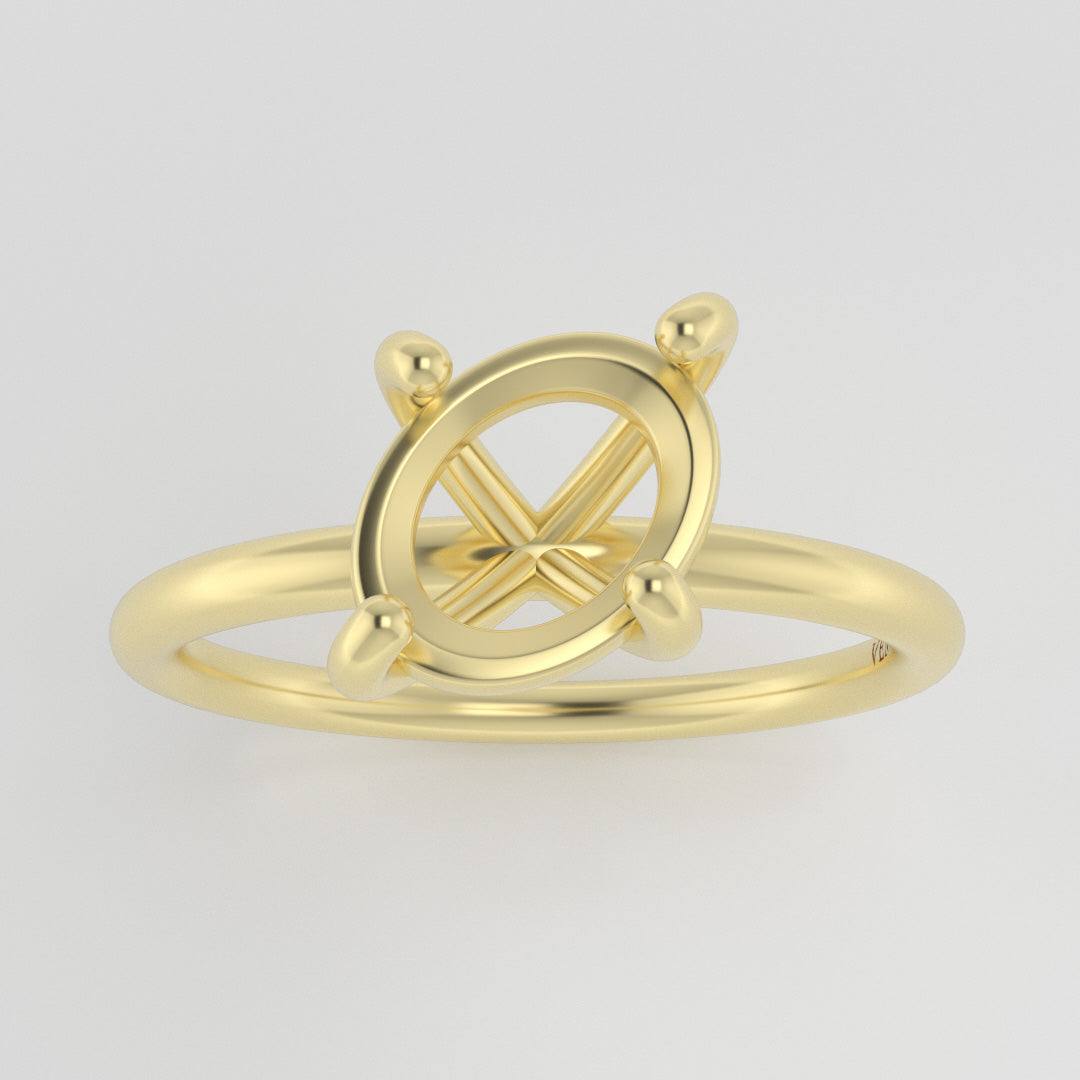 The Skye | 18k | Yellow | Size 6 | Stone Oval | A Quality | 1ct | Moss Ring Box | Custom Engraving:  +$0