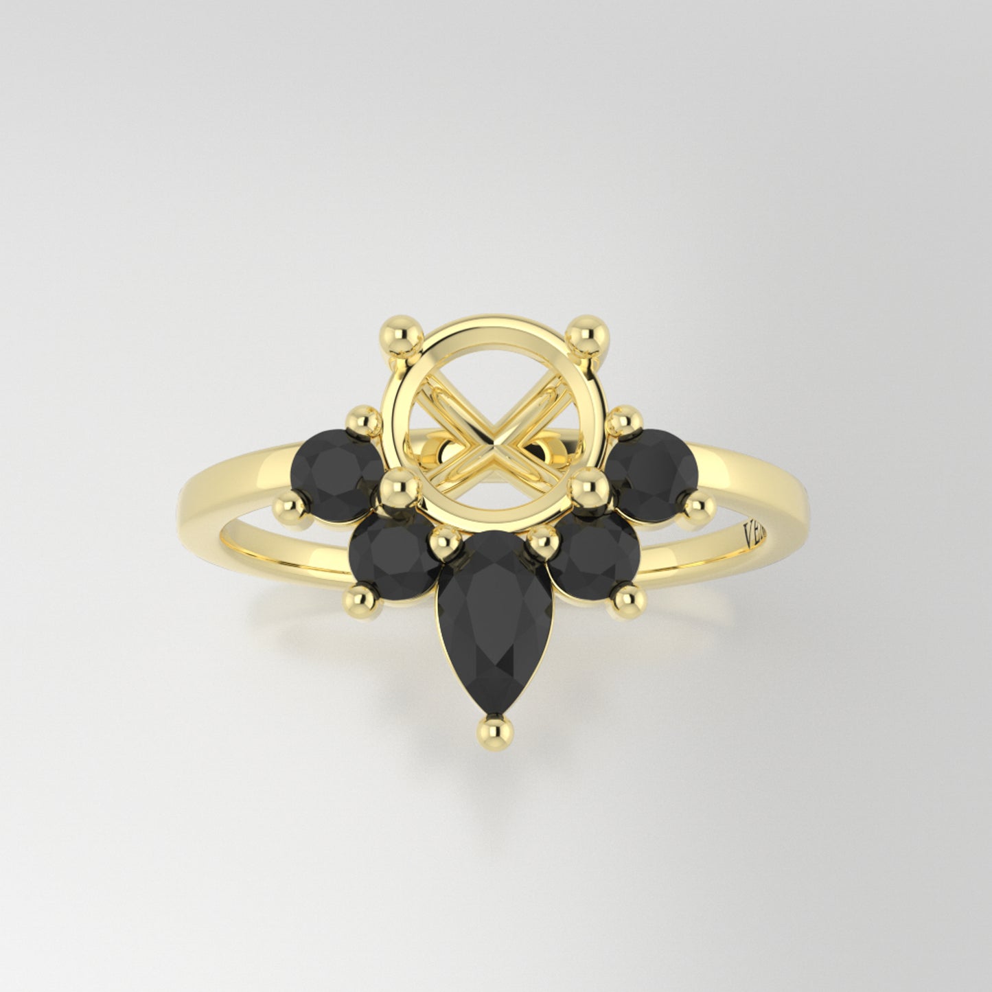 The Estelle | 18k | Yellow | Size 8 | Stone MOS125 | Black Ring Box | Custom Engraving:  +$0