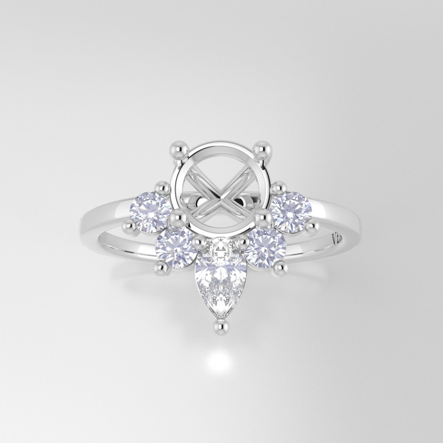 The Celeste | 14k | White | Size 8 | Stone MOS57 | Lagoon Ring Box | Custom Engraving:  +$0