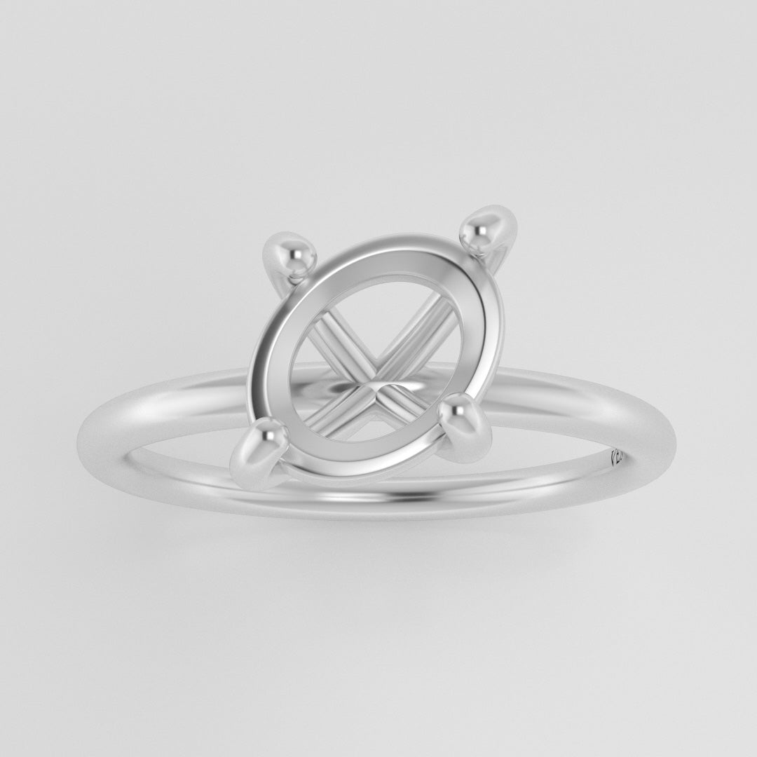 The Skye | 18k | White | Size 8.5 | Stone MOS172 | Moss Ring Box | Custom Engraving:  +$0