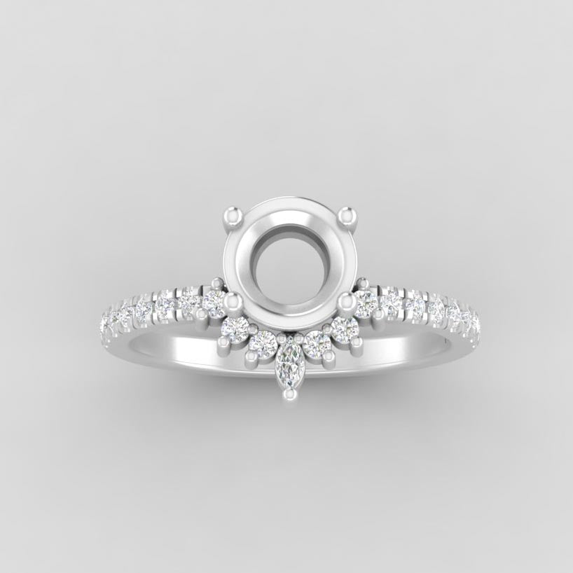 The Stella | Platinum | White | Size 8.75 | Stone AQ11 | Lagoon Ring Box | Custom Engraving: My Love +$75