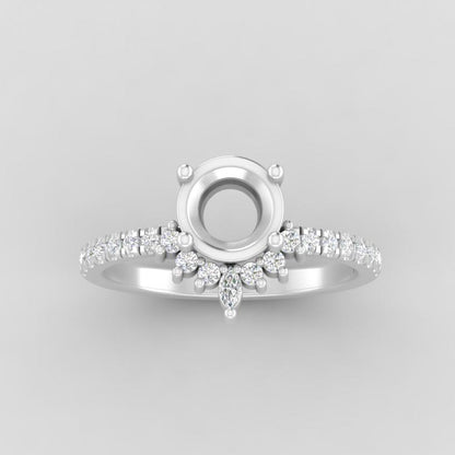The Stella | Platinum | White | Size 8.75 | Stone AQ11 | Lagoon Ring Box | Custom Engraving: My Love +$75