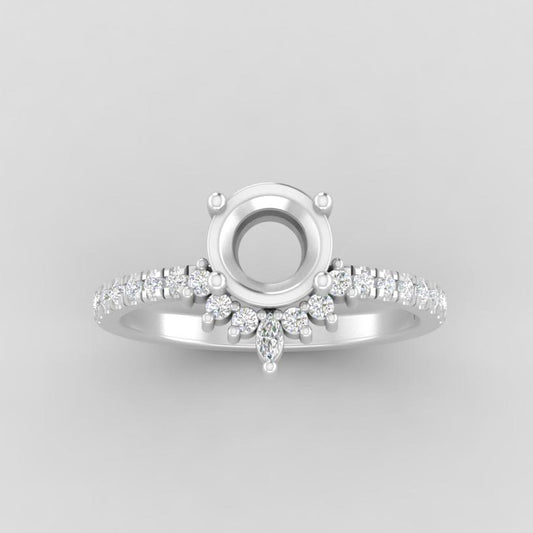 The Stella | Platinum | White | Size 8.75 | Stone AQ11 | Lagoon Ring Box | Custom Engraving: My Love +$75