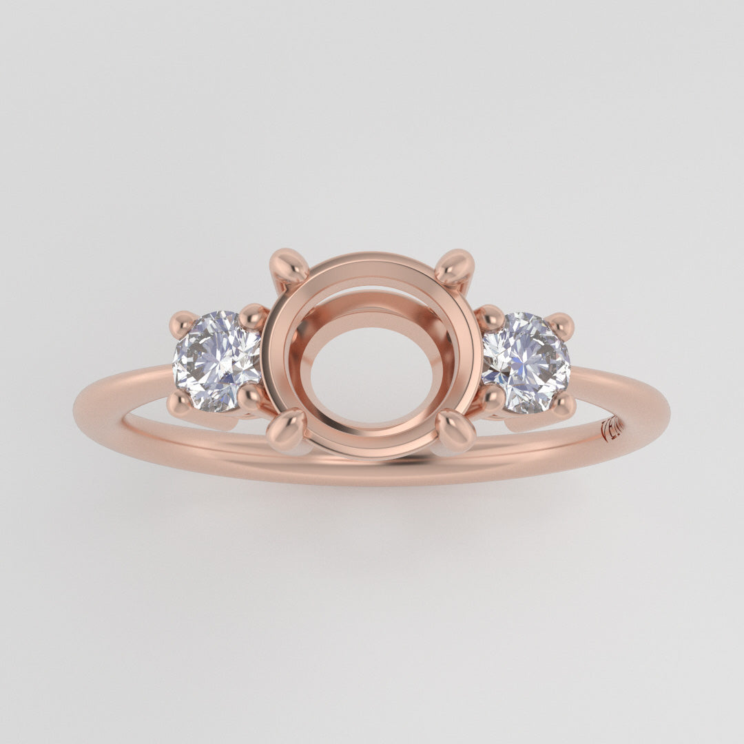 The Orion | 14k | Rose | Size 5 | Stone MG8 | Moss Ring Box | Custom Engraving: * +$75