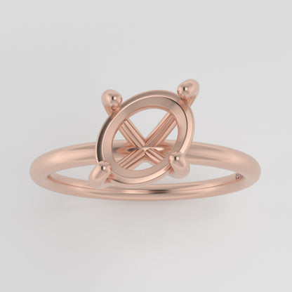 The Skye | 14k | Rose | Size 5.5 | Stone OP74 | Cinque Ring Box | Custom Engraving:  +$0