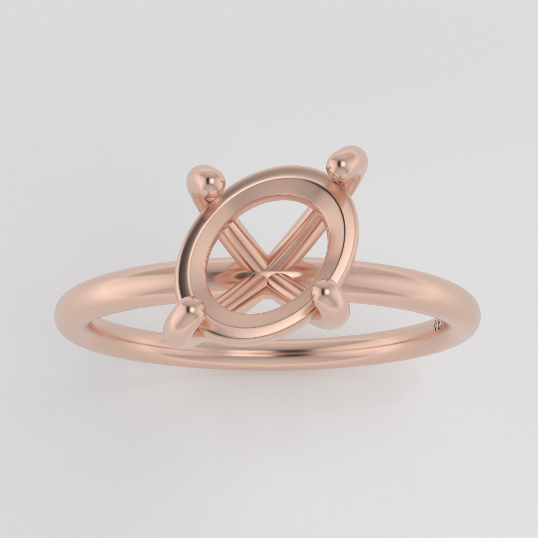 The Skye | 14k | Rose | Size 5.5 | Stone OP74 | Cinque Ring Box | Custom Engraving:  +$0