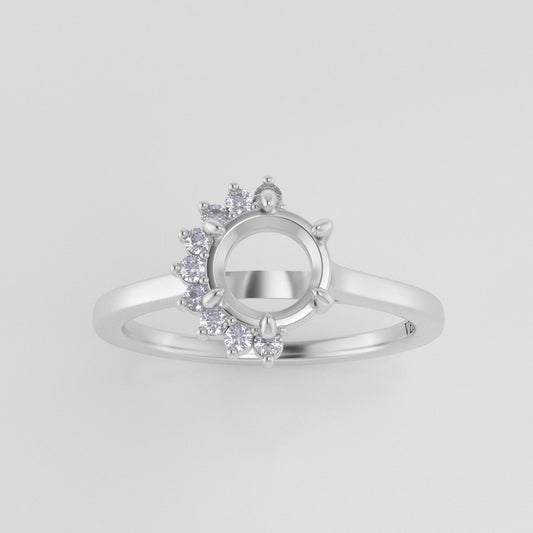 The Juliet | 14k | White | Size 14 | Stone MOS74 | Gray Ring Box | Custom Engraving:  +$0