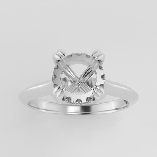 The Eden | Platinum | White | Size 7.75 | Stone EMC13 | Gray Ring Box | Custom Engraving:  +$0