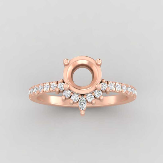 The Stella | 14k | Rose | Size 4.5 | Stone MOS57 | Green Ring Box | Custom Engraving:  +$0