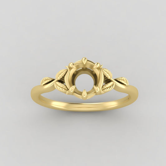 The Mira | 14k | Yellow | Size 7.5 | Stone MOS281 | Dune Ring Box | Custom Engraving: i love you +$75