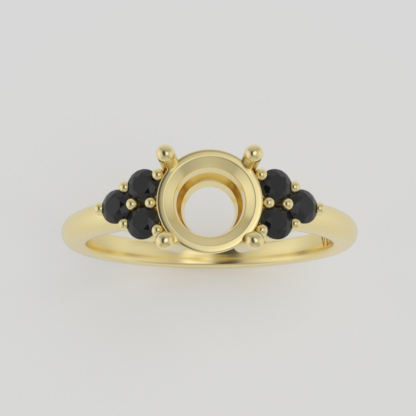 The Eclipse | 14k | Yellow | Size 6 | Stone MOS47 | Moss Ring Box | Custom Engraving:  +$0