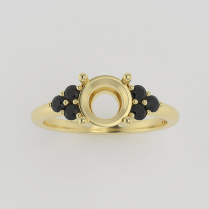 The Eclipse | 14k | Yellow | Size 6 | Stone MOS47 | Moss Ring Box | Custom Engraving:  +$0