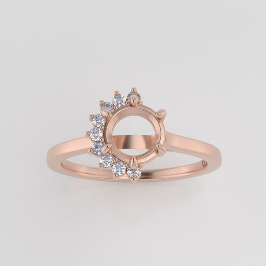 The Juliet | 14k | Rose | Size 6 | Stone CLR57 | Gray Ring Box | Custom Engraving:  +$0