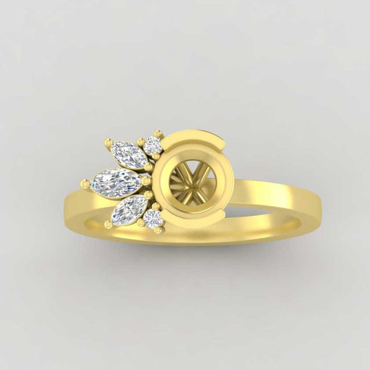 The Wren | 14k | Yellow | Size 9 | Stone EM40 | Moss Ring Box | Custom Engraving:  +$0