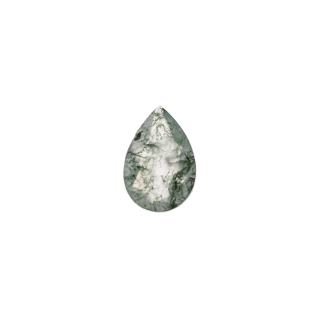 The Selene | 14k | White | Size 7.25 | Stone MOS44 | Lagoon Ring Box | Custom Engraving:  +$0