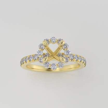 The Cordelia | 18k | Yellow | Size 7 | Stone MOS135 | Green Ring Box | Custom Engraving: Viviana +$75